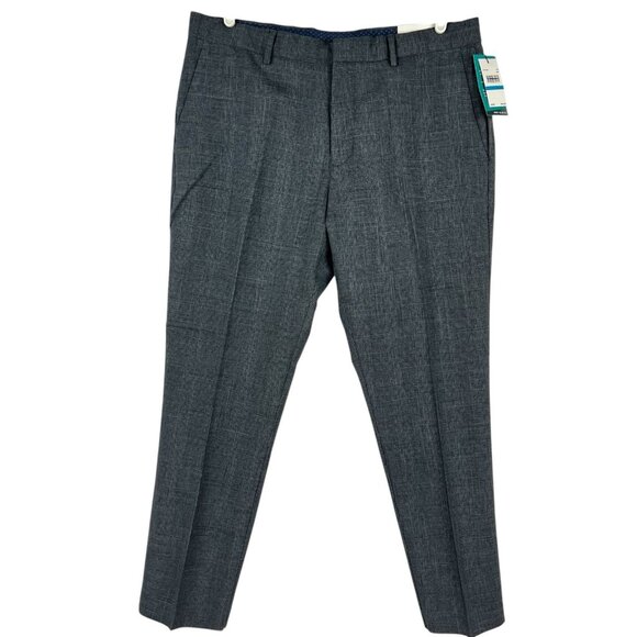 Perry Ellis Portfolio Men's Grey Pants Size 36x30 Slim Fit/Leg Flat Front NWT - Picture 1 of 16